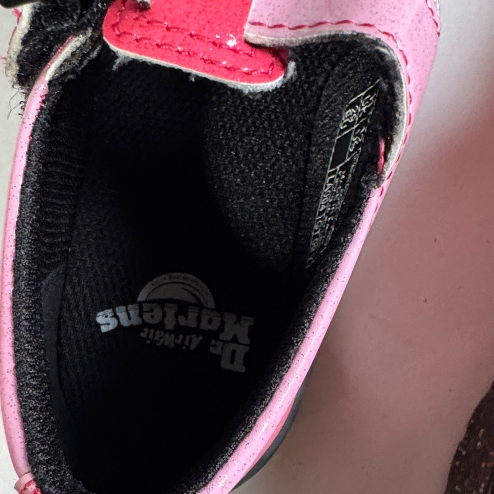 Dr. Martens Kids Dual-Tone Pink Mary Jane with sparkly sole Girls size 12 Pink - Picture 10 of 13